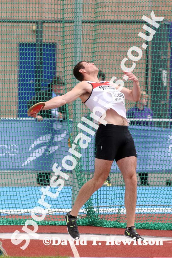 Graeme Level (Gateshead) finished 3rd in the discus at the Scottish Championships, Scotstoun  Stadium, Glasgow.